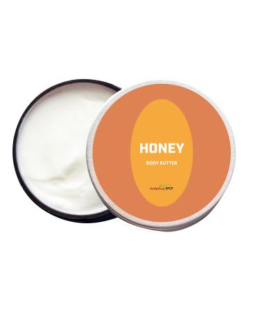 Honey Scent Body Butter 2 oz Amber Jar | Non-Greasy Shea Butter Cream with Hyaluronic Acid Coconut Oil and Vitamins B5 & E | Carcinogen-Free Phthalate-Free Handmade in USA