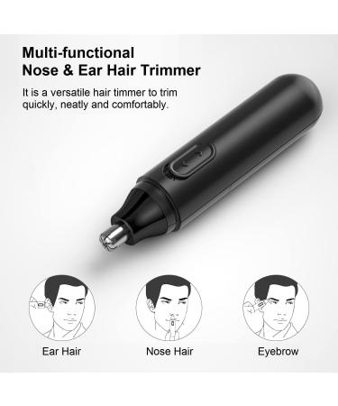 Buy Painless Ear and Nose Hair Trimmer - Battery Operated Dual Edge Blades for Men & Women | Easy Cleansing Nose Clippers - Buy Online on GoSupps.com