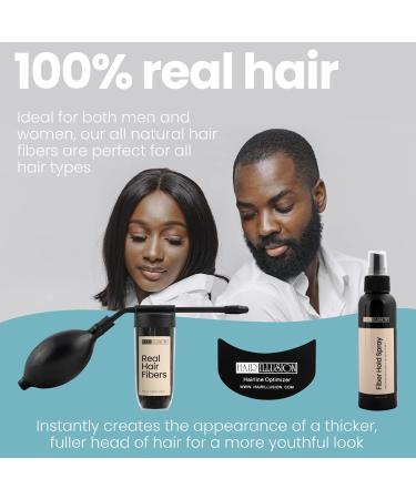 Hair Illusion Combo Kit - Hold Spray, 38g Hair Fiber, Applicator & Optimizer (Black) | Bold & Defined Hair - Buy Online on GoSupps.com