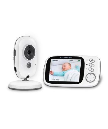 MYPIN Baby Monitor 3.2" LCD Digital Screen Baby Video Camera with 750mAh Rechargeable Battery Support VOX Night Vision Temperature Monitor Two-Way Talk 3.2"- HS0132