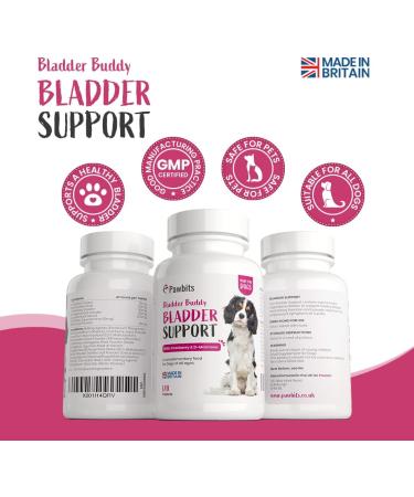 Pawbits 120 Bladder Buddy Support Tablets for Dogs - UTI Treatment with Cranberry & D-Mannose for Kidney & Urinary Health - Buy Online on GoSupps.com