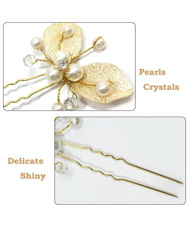 5-Piece Pearl & Rhinestone Wedding Hairpins - Elegant Bridal Accessories for Women & Girls - Buy Online on GoSupps.com