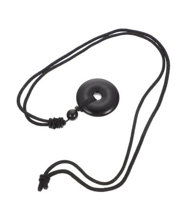 Goohochy necklace with safety buckle necklace with circle trailer stone jewelry For women necklace a necklace of portable crystal pendants festival supply safety button China 3x3x1cm black
