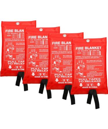 Diilaar Kitchen Fire Blanket Emergency Fire Blanket x4, Made of Glass Fiber, Can Effectively Extinguish The Fire by Blocking The Flame, and is Used for Emergency Survival(40 * 40inch) 4 3 Inches