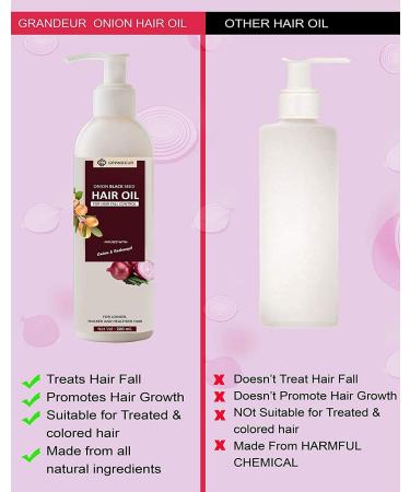 Grandeur Onion Hair Oil 200ml | Red Onion Extract Argan Oil Bhringraj & Hibiscus for Ultimate Hair Care & Hygiene - Buy Online on GoSupps.com
