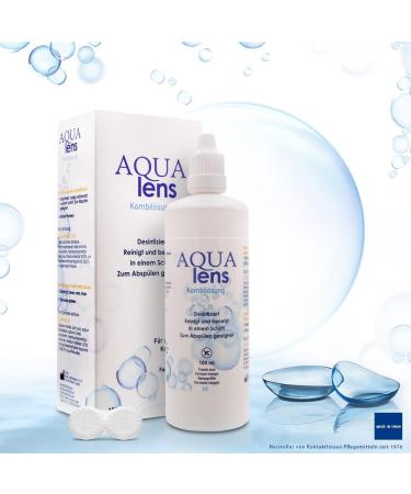 Aqua Lens Contact Lenses Fluidy Travel Set - 100ml Flight Pack & Container | Premium All-in-One Solution for Soft Lenses with HPMC - Buy Online on GoSupps.com