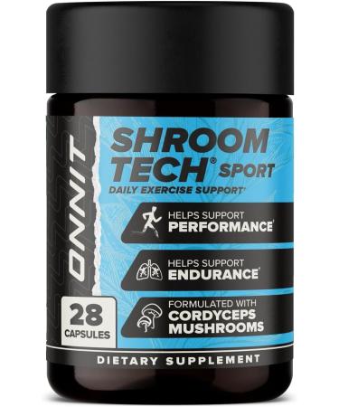 ONNIT Shroom Tech Sport Daily Exercise Support Capsules Pre Workout Supplement with Cordyceps Mushrooms Caffeine-Free Dietary Supplement for Daily Energy Support 28 Count - Buy Online on GoSupps.com