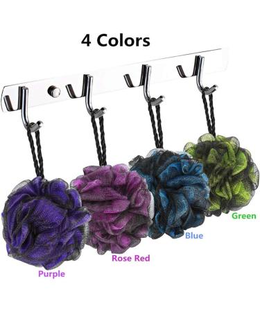 4 Pack JollyJelly Bath Shower Sponges - Double Mesh Body Scrubbers for Smooth Skin | Luffa Scrub Brushes for Men & Women | International Shipping - Buy Online on GoSupps.com