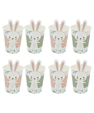 LEAQU Paper Plate Safe to Use Easter Bunny Paper Cup Holiday Party Dinnerware Create Atmosphere BPA Free B