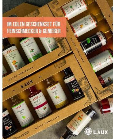 Laux Vinegar Gift Box - 5 Set with Unique Vinegar Creations & Aperitif - Perfect Topping for Salad & Vegetables - Ideal Easter Gift (5 x 40ml) - Buy Online on GoSupps.com