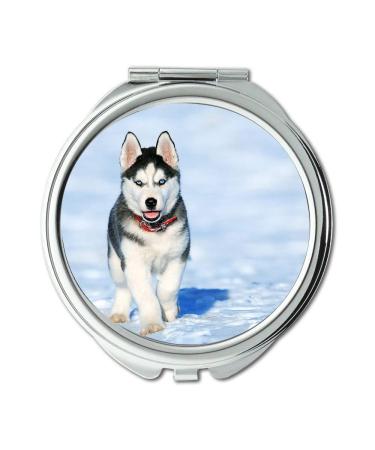 YENDOSTEEN Mirror makeup mirror Dog Husky Friend Pocket Mirror portable mirror