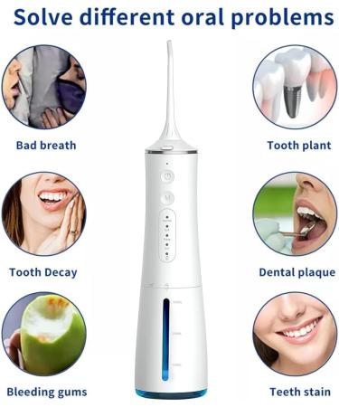5-Star Cordless Water Flosser - USB Rechargeable Electric Oral Irrigator | 4 Modes for Professional Dental Care | Portable Teeth Flosser - Ideal for Travel - Buy Online on GoSupps.com