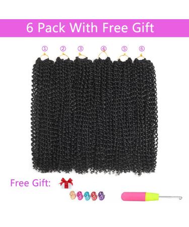 Passion Twist Hair 24 Inch 6 Packs Water Wave Crochet Hair - Natural Black Synthetic Extensions for Bohemian Braiding (1B#) Pack of 6 - Buy Online on GoSupps.com