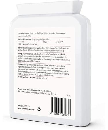 Selenium 200g 120 Capsules - Immune Support & Thyroid Function - Antioxidant Supplement for Hair, Nails - Buy Online on GoSupps.com