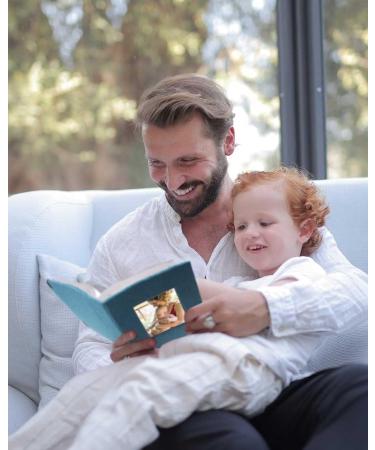 Small Brag Book Photo Album 4x6 - 2 Pack Blue Fabric | Linen Cover, Clear Pages, Front Window | Holds 52 Photos | Perfect for 4x6 Photos - Buy Online on GoSupps.com