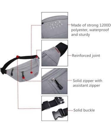 Waterproof Sports Fanny Pack Set for Men and Women - Black + Gray | Perfect for Travel, Hiking, and Running - Buy Online on GoSupps.com
