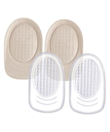 FRCOLOR 2 Pairs Heel Pad Flatwear Flat Shoes Snug Prevention Shoe Inserts for Women Gel Heel Cushion Inserts Heel Inserts Soft Floor Mat Gel Pad Half Pad Women's Insole Jp Velvet