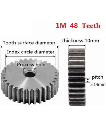 MKSIWSA Industrial 1M 48 Teeth Carbon Steel Gear - High-Quality 48T Motor Module for Precision Engineering - Buy Online on GoSupps.com