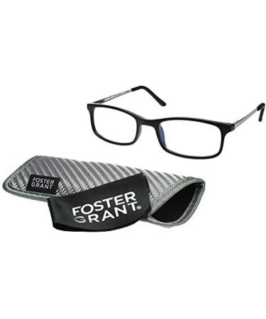 Foster Grant Men's Kramer E.Readers Reading Glasses 1.5x, Black/Transparent Rectangular 52mm - Buy Online on GoSupps.com
