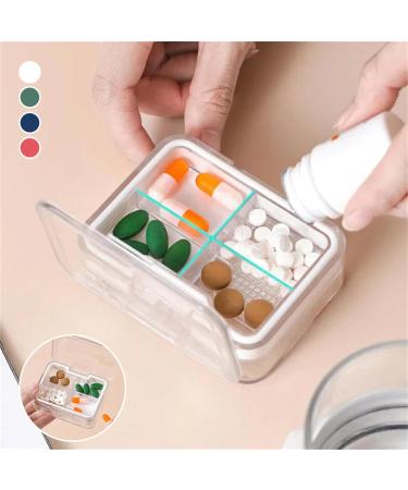 Portable Multifunctional Medicine Box | 3-in-1 Double-Sided Pill Organizer | Travel Moisture-Proof Pill Case for Purse & Pocket (White - Buy Online on GoSupps.com