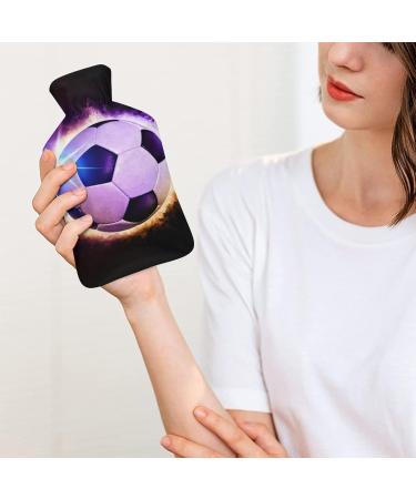 Football Hot Water Bottle with Plush Cover - Hand Warmer for Adults & Kids | 26.5x15.3cm - International Shipping Available - Buy Online on GoSupps.com