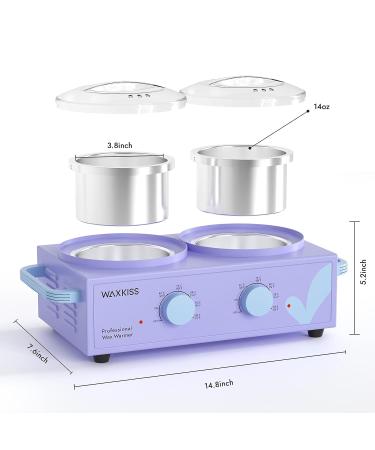 Double Wax Warmer for Hair Removal - Professional 14oz Wax Pot with Faster Melting Machine - Ideal for Large Area Body Waxing at Home, Salon, or Spa - Purple - Buy Online on GoSupps.com