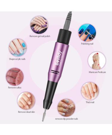 Bestidy 30000RPM Rechargeable Nail Drill Kit for Acrylic and Gel Nails - Professional Efile for Manicure, Pedicure, and Polishing (Purple) - Buy Online on GoSupps.com