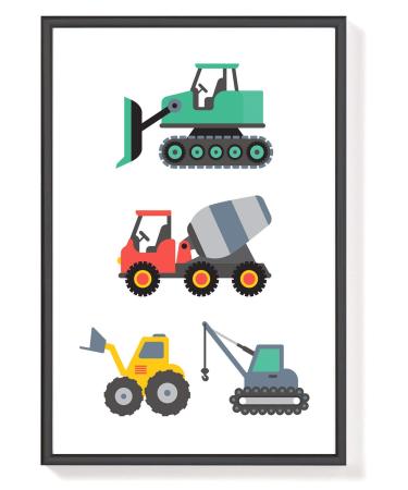 Shop Heaven Sugar Premium Wall Pictures Set for Kids - A4 Children's Room Decor | Vehicle & Fire Engine Posters - Buy Online on GoSupps.com