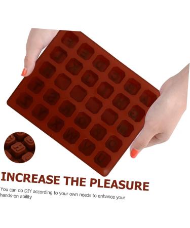 Mikinona 2pcs Chocolate Mold Ice Cube Silicone Molds Jellybeans Candy Ice Mold Baking Mold Letter Ice Maker - Buy Online on GoSupps.com