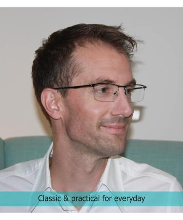 LUR Reading Glasses 3-Pack - Half-Rim Metal Readers in Gunmetal (1.5x Magnification) - Stylish & Durable for International Shipping - Buy Online on GoSupps.com