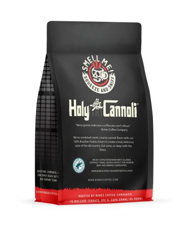 Bones Coffee Company Holy Cannoli 12 oz Ground Coffee - Low Acid Medium Roast Flavored Arabica Coffee | Best Coffee Gift - Buy Online on GoSupps.com