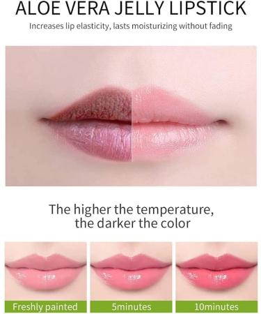 4Pcs Aloe Vera Lipstick Color Changing Lipstick Jelly Lipstick Long Lasting Moisturizer Lip Balm Magic Temperature Color Change Lip Gloss Set - Buy Online on GoSupps.com