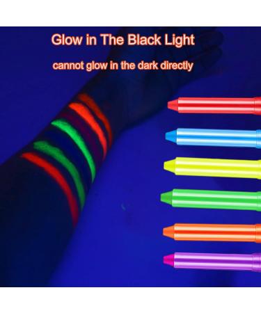 12 Glow in the Dark Blacklight Face & Body Paint Sticks - Neon Makeup Kit for Kids & Adults - Perfect for Halloween Glow Parties - Buy Online on GoSupps.com