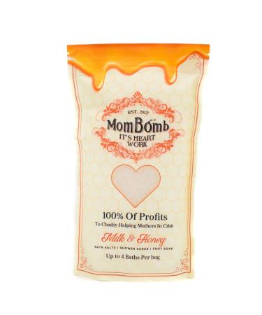Mom Bomb Milk & Honey Bath Salt for Shower Scrub  Bath & Foot Soak