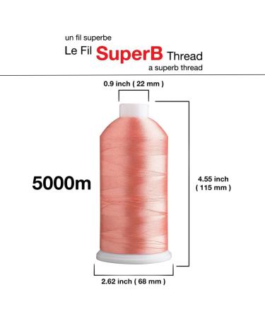 Super B 40wt Polyester Embroidery Thread 5000m - Coral 505 | Pack of 1 - Buy Online on GoSupps.com