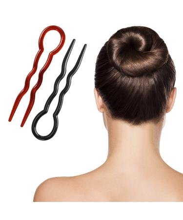 40 Pcs Plastic U Shaped Hair Pins for Hair Braid Twist Styling - Black + Brown - Buy Online on GoSupps.com