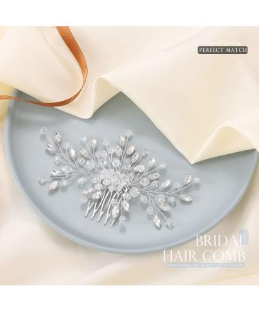 Crystal Bride Wedding Hair Comb - Silver Rhinestone Bridal Hair Piece for Women & Girls - Buy Online on GoSupps.com