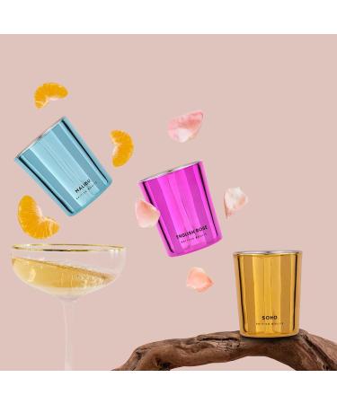 Soho Malibu English Rose Luxury Candle Gift Set - 3 x 80gm Natural Wax Candles - Long Burn Time - Luxurious Fragrance - Gifts for Women & Men - Buy Online on GoSupps.com