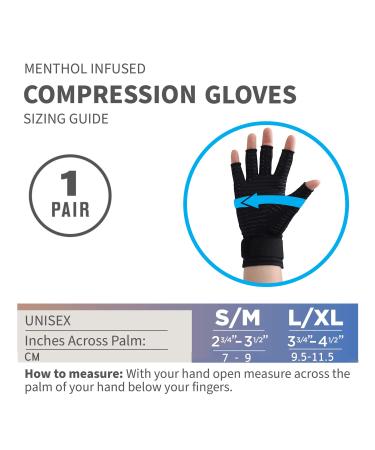 Futurergmic Compression Arthritis Gloves with Strap | Open Finger Hand Wrist Support for Arthritis, Carpal Tunnel, RSI | Daily Healing & Pain Relief - S/M - Buy Online on GoSupps.com