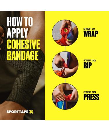 SPORTTAPE Self-Adhesive Football Sock Tape 5cm x 4.5m - Dark Green | Cohesive Bandage Wrap for Shin Pads, Goalkeeper Wrist, and Football Ankles | Pet & Vet Wrap - Single Roll - Buy Online on GoSupps.com