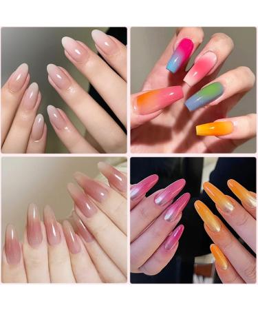Silicone Brushes for Ombre Nail Art - 2Pcs Reusable Gel Polish Gradient Tool Chrome Powder Applicator Soft Head Stamper for Manicure - Buy Online on GoSupps.com