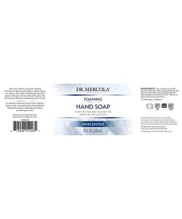 Dr. Mercola Unscented Foaming Hand Soap - 8 fl oz (236 ml) | Gentle & Effective Clean - Buy Online on GoSupps.com