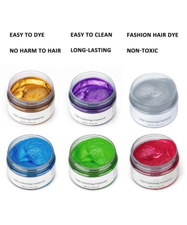 6 Colors Hair Color Wax Dye - Temporary Instant Natural Modelling Fashion for Men & Women - Buy Online on GoSupps.com
