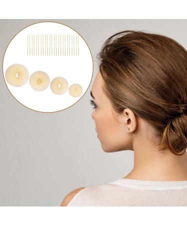 4pcs Hair Donut Hair Bun Shaper Set 4 Size Beige Donut Bun Maker With 12 Golden Bobby Pins Blonde Doughnut Bun Hair Accessories Bun Shaper for Dancer Ballet Girls Women Extra-large Large Medium Small - Buy Online on GoSupps.com