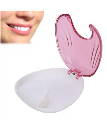 Braces children orthodontic storage box waterproof prosthesis box adult storage container portable tooth protective cover for school trips train outdoor home use (pink)