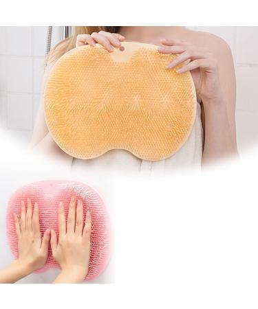 Shower foot and back scrubber massage pad 2024 Latest footrest cleaning pad shower-foot scrubber matt non-slip suction cups foot cleaner for shower floor for men and women (yellow)