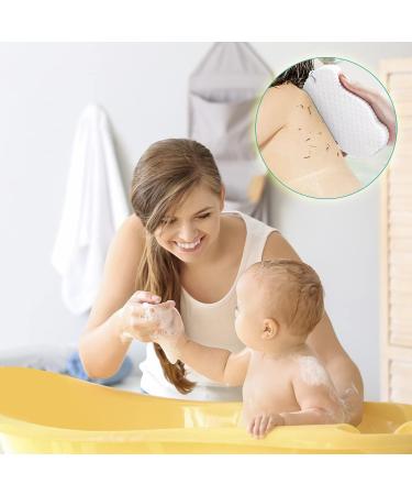 RQUTI 2022 Super Soft Exfoliating Bath Sponge | Body Scrubber for Women | Reusable 3D Body Sponge for Adults & Toddlers (Pink + White) - Buy Online on GoSupps.com