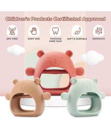 AEOLZ Silicone Baby Teething Mitten Toy for Babies 3+ Months | BPA Free Green Teether for Soothing Sore Gums and Anti-Drop Design - Buy Online on GoSupps.com