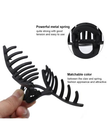 5PCS Large Claw Hair Clips for Thick Hair | Matte Black Big Banana Hair Clips for Women - Non-slip Strong Hold - Buy Online on GoSupps.com