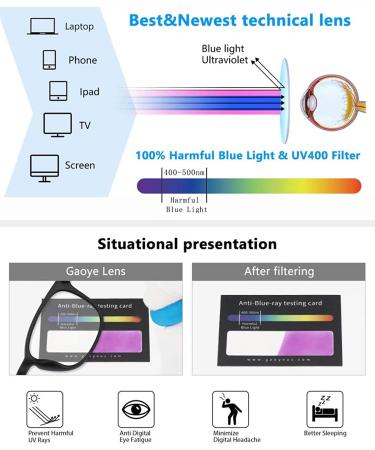 Gaoye 3-Pack Blue Light Blocking Reading Glasses for Women Men - G2 Light Black & Leopard & Clear Pink 1.0x - Buy Online on GoSupps.com